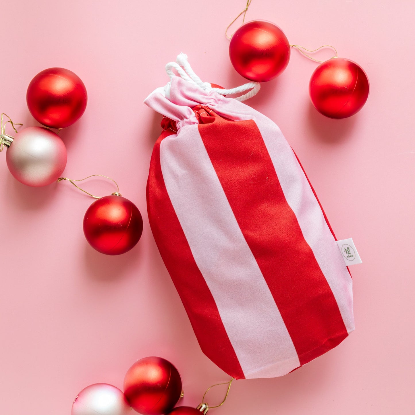 Pink and Red Candy Stripes Gift Bag