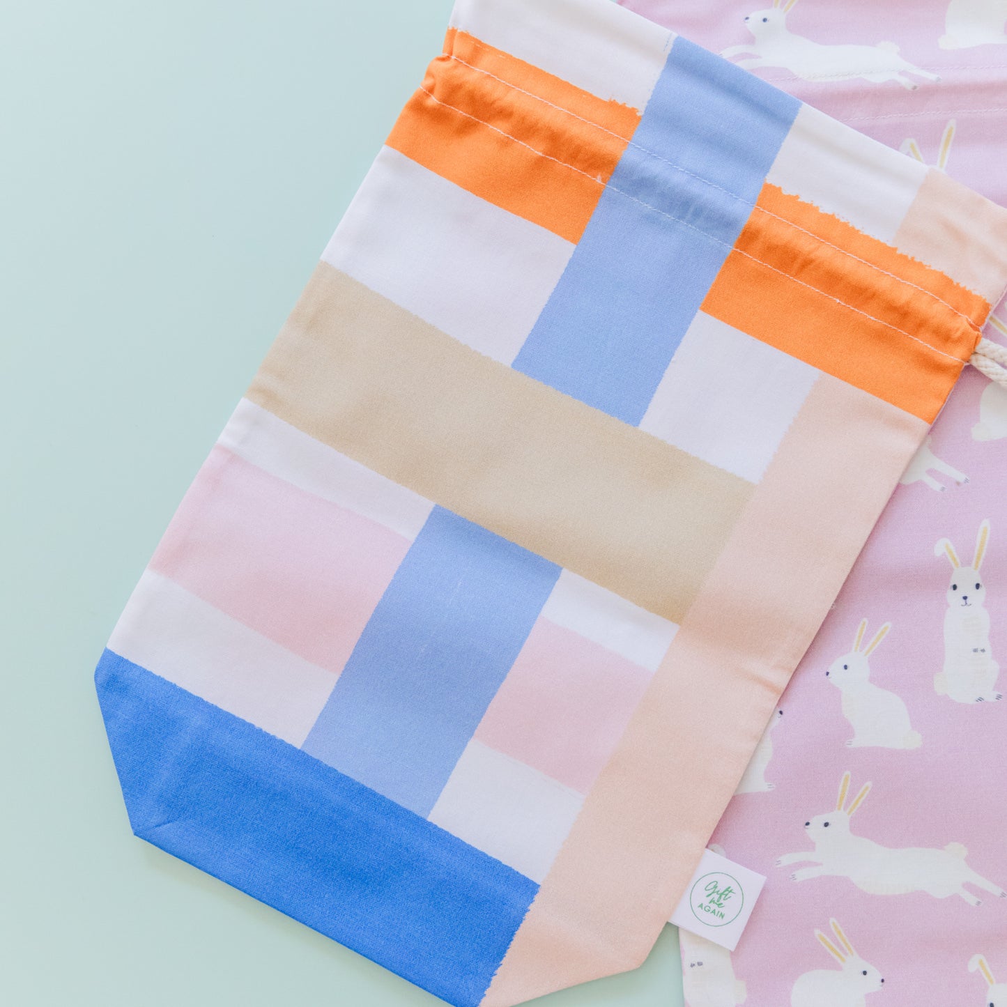 Reusable Easter Fabric Gift Bag – Bunny Blanket Print