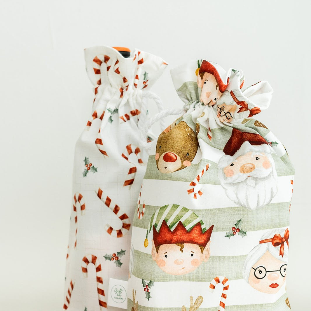 Santa Squad fabric gift bag