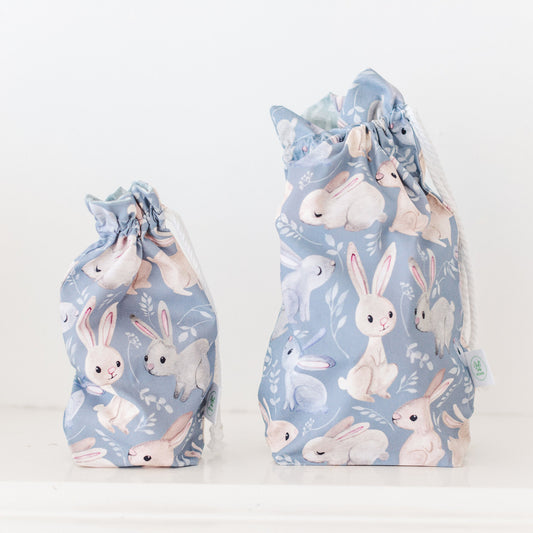 Grey Bunnies Easter gift bag