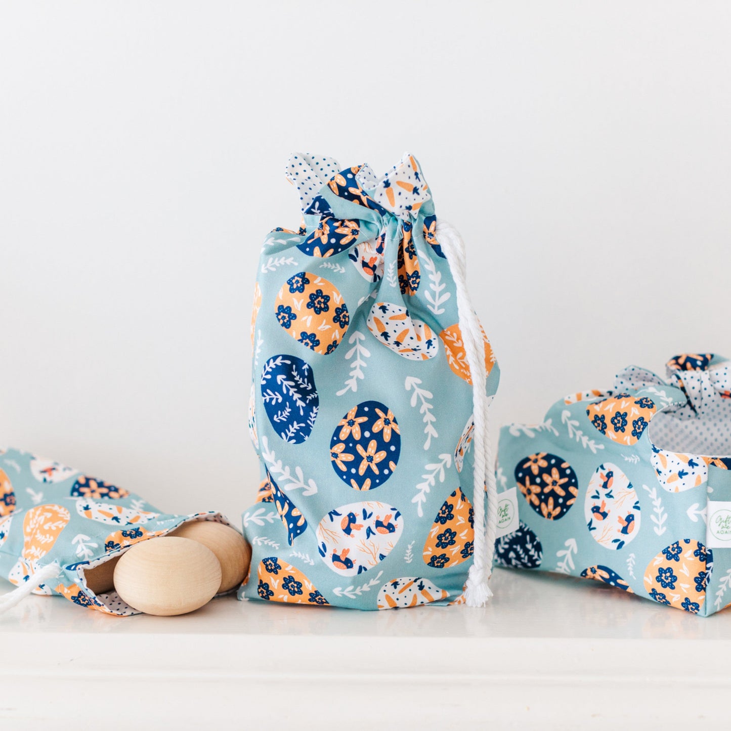 Eggs Easter fabric gift bag