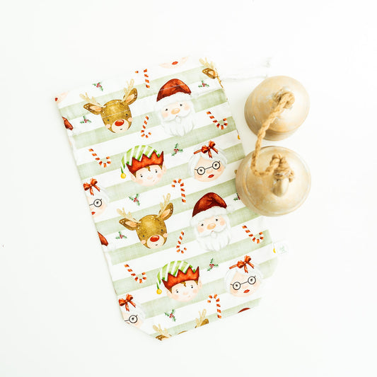 Santa Squad fabric gift bag