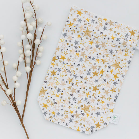 Festive Stars fabric gift bag
