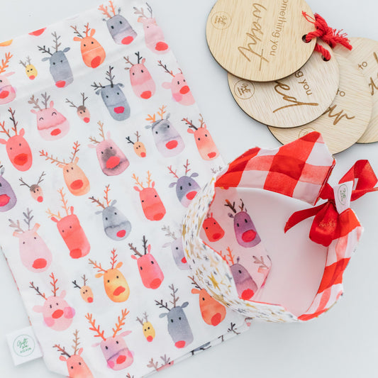 The Reindeers fabric gift bag