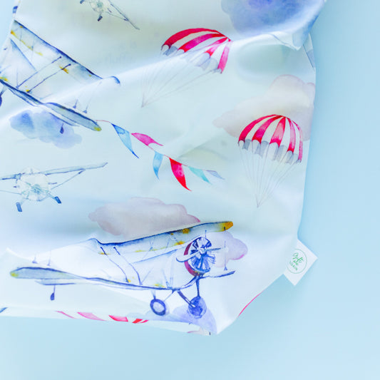 Planes and Parachutes fabric gift bag