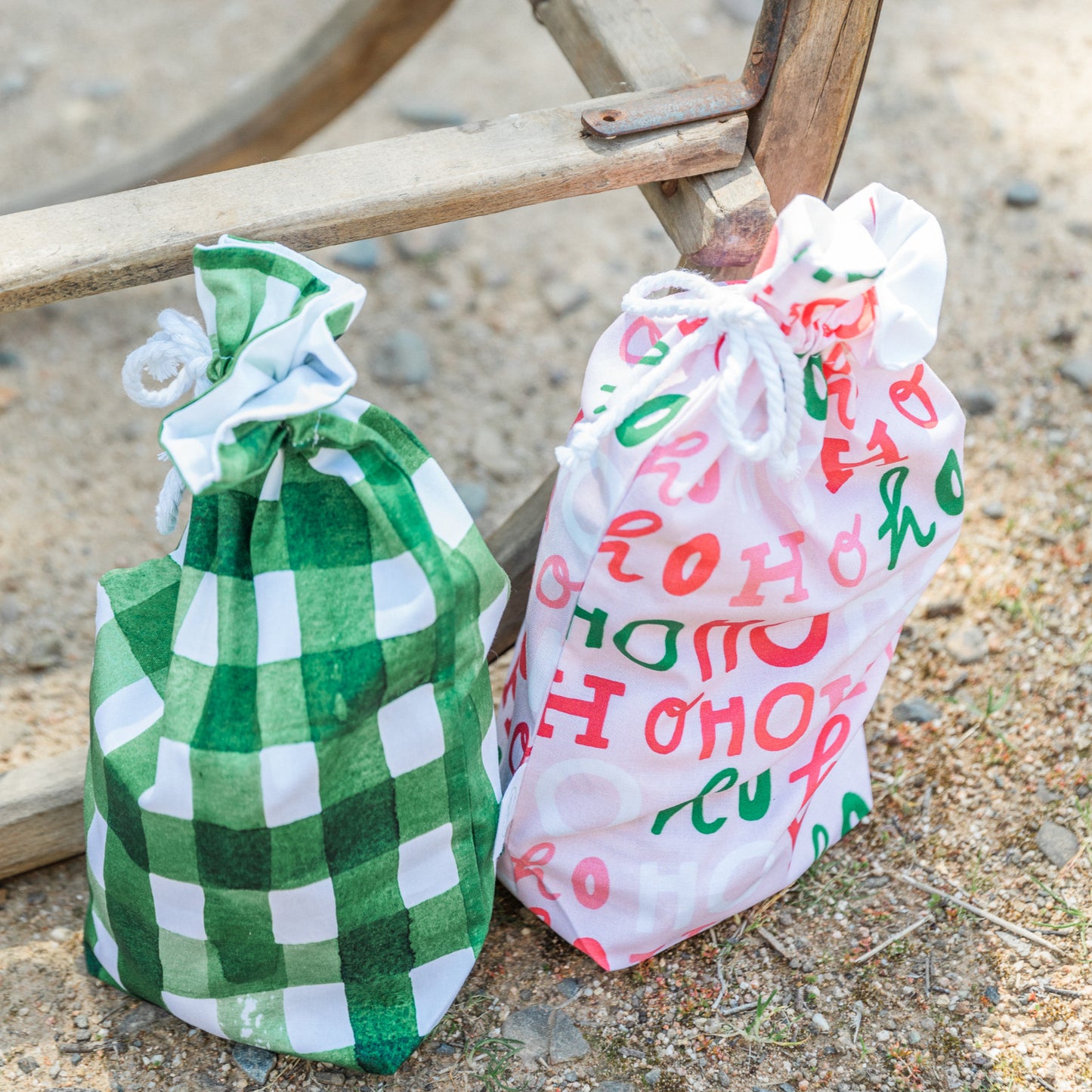 Ho Ho Ho Bold Christmas Fabric Gift Bag
