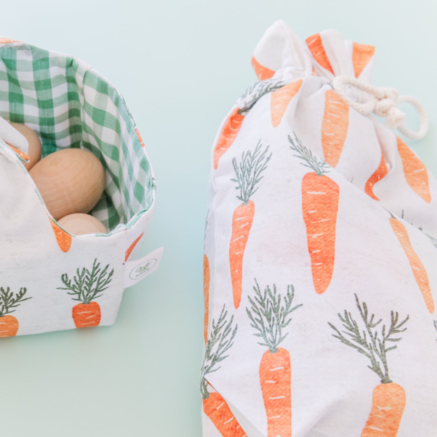 Carrot Patch Easter fabric gift bag