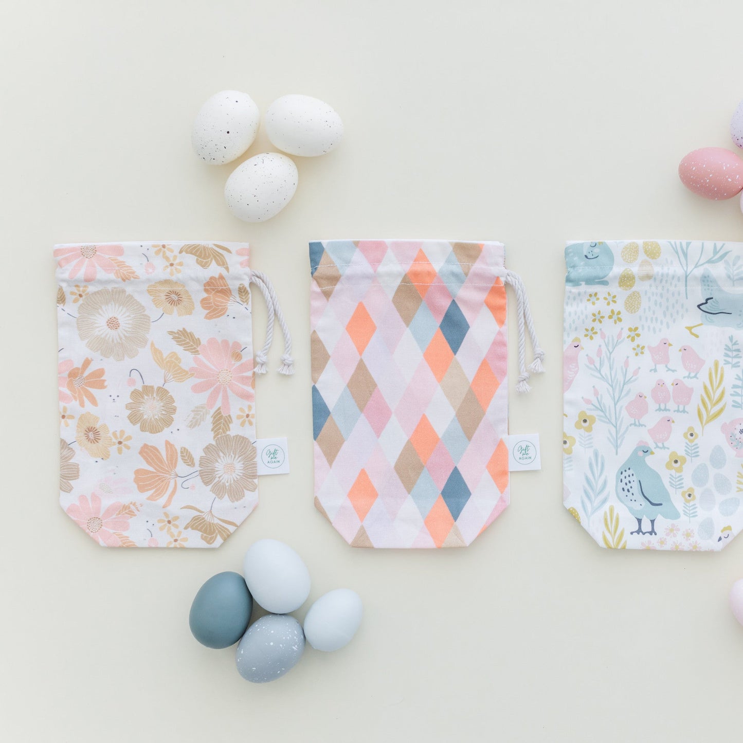 Country Fields Easter fabric gift bag