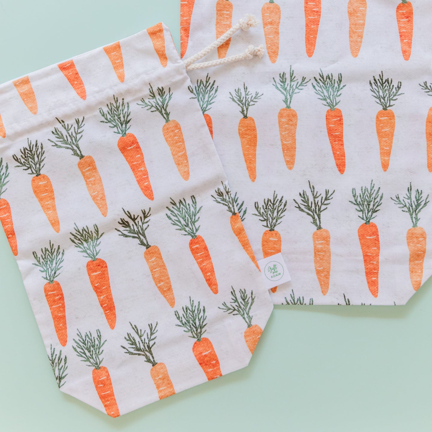 Carrot Patch Easter fabric gift bag