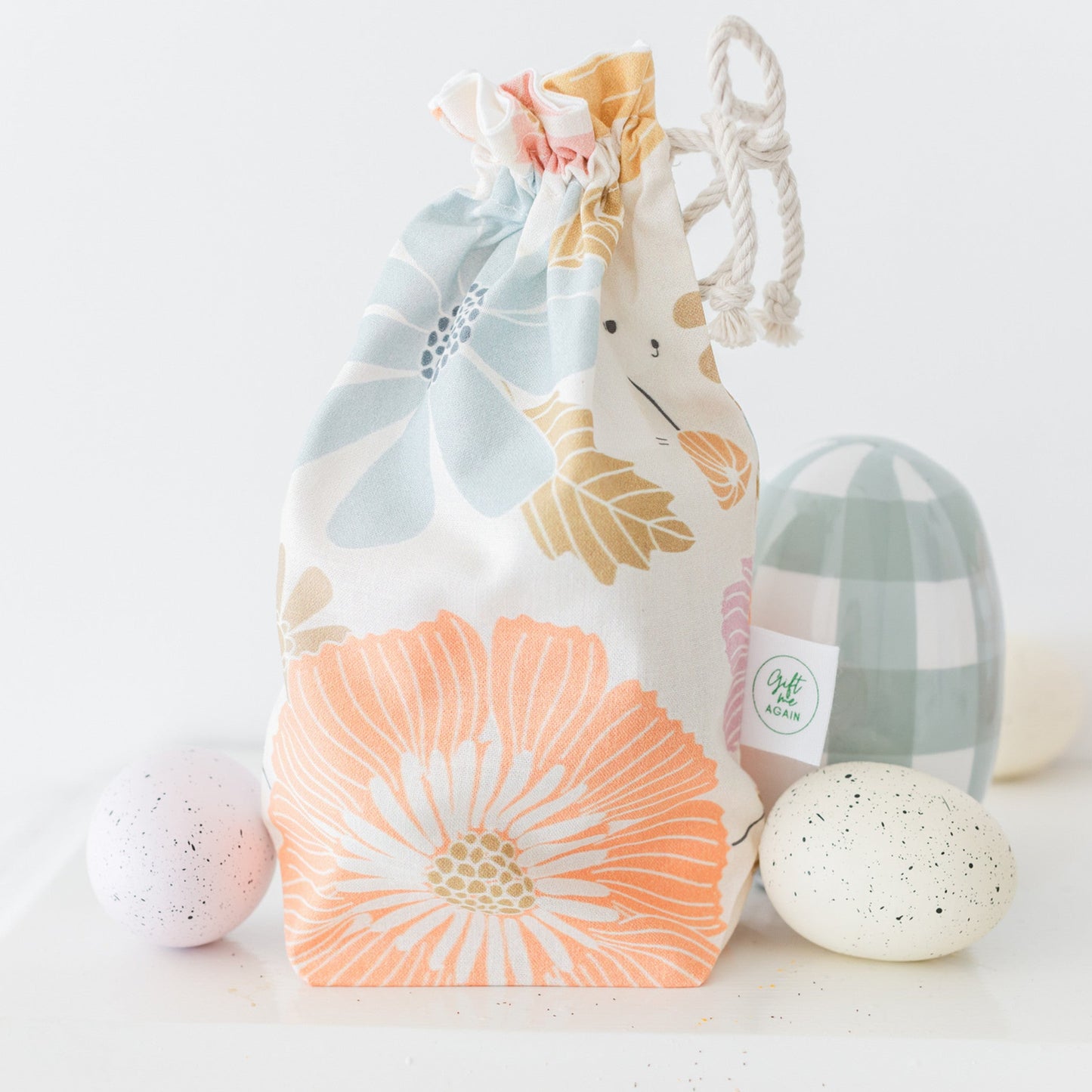 Spring Meadow Easter fabric gift bag