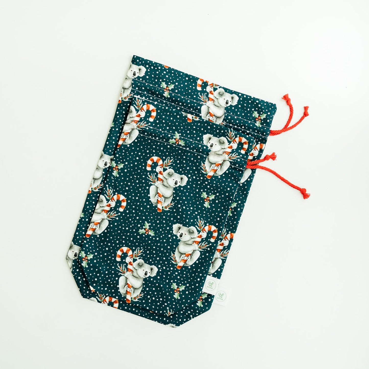 Christmas Koalas fabric gift bag