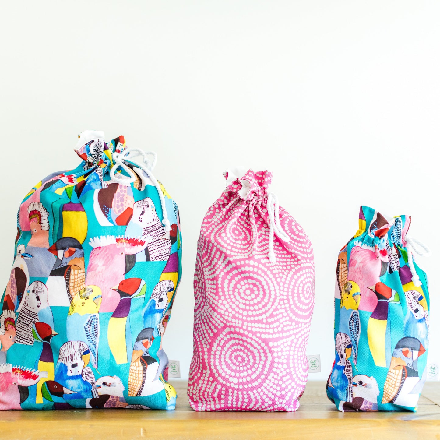 Warlukurlangu Birdie Paradise fabric gift bag