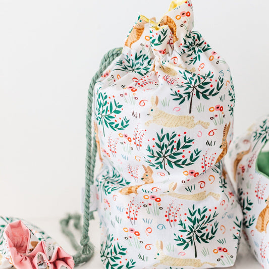 Field Bunnies Easter fabric gift bag