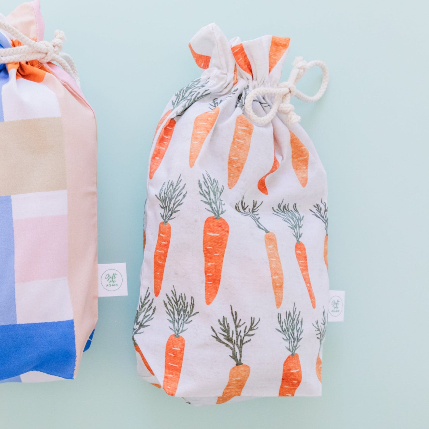 Lilac Bunnies Easter fabric gift bag