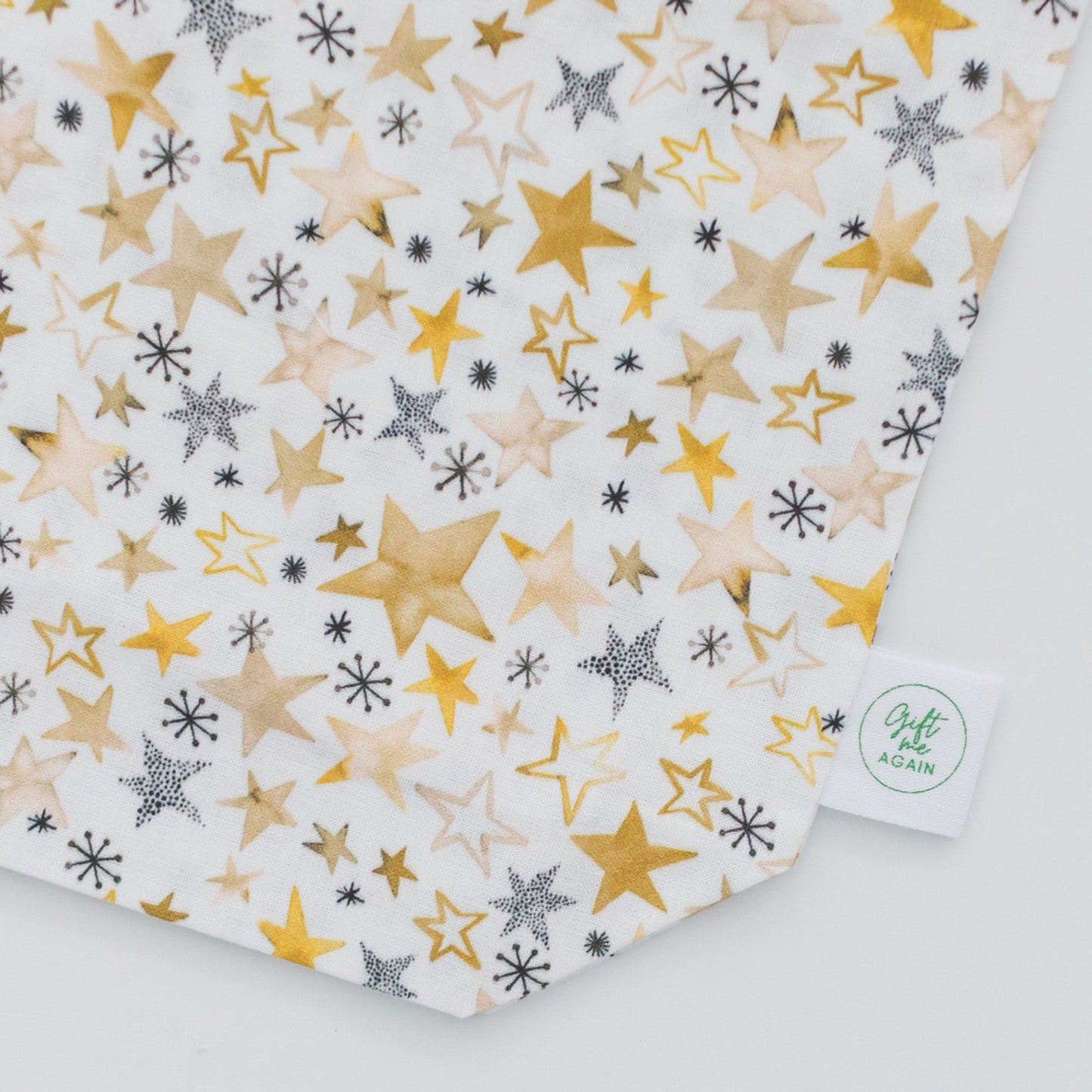 Festive Stars fabric gift bag