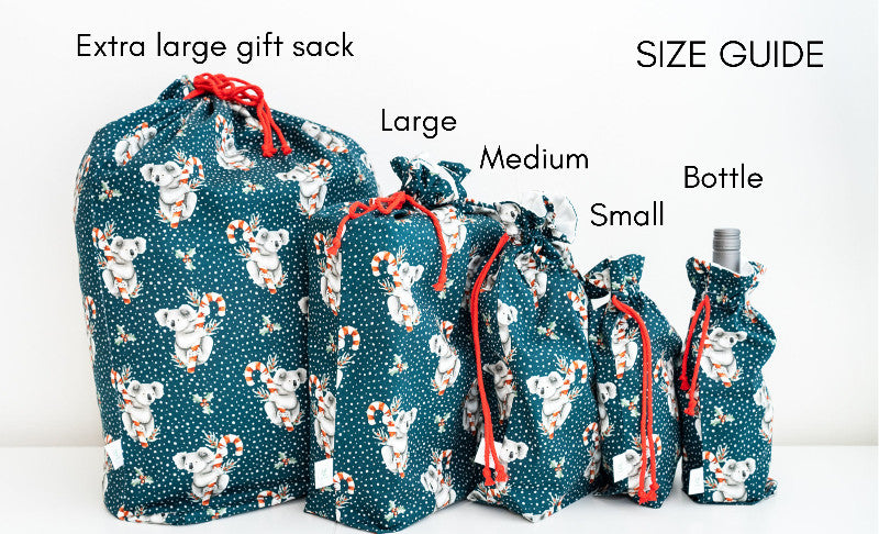 Christmas fabric gift bag bundle