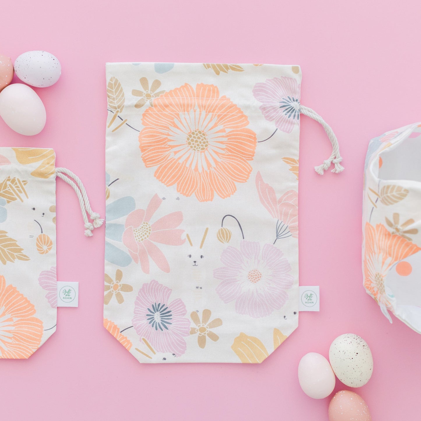 Spring Meadow Easter fabric gift bag