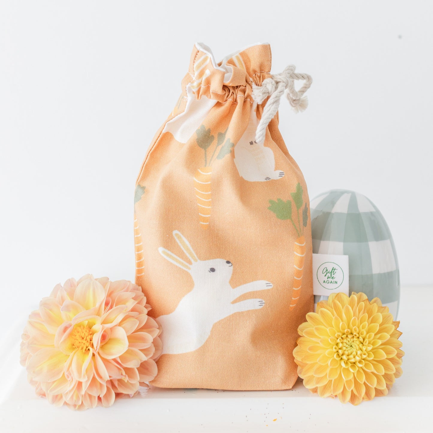 Earth Bunnies Easter fabric gift bag