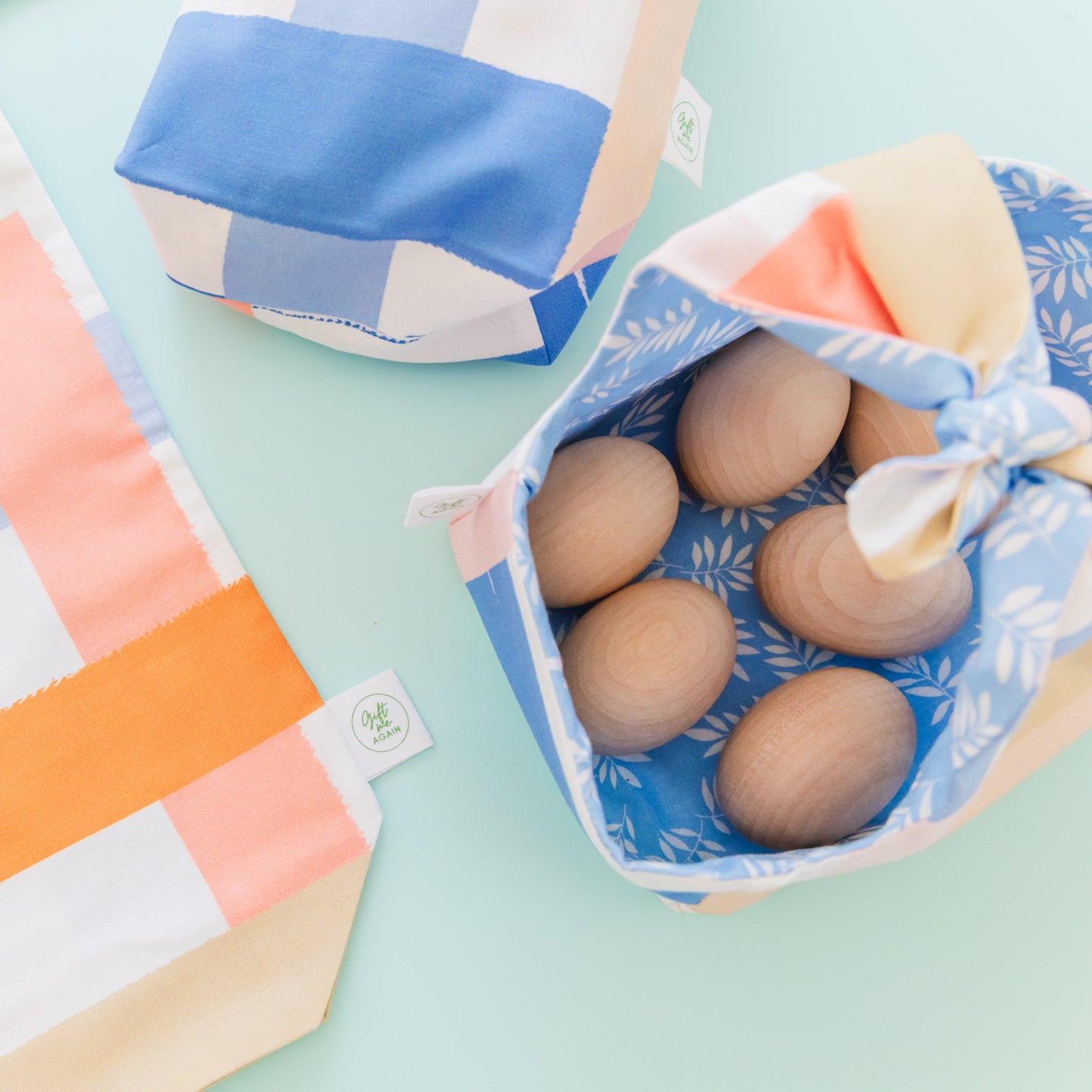 Reusable Easter Fabric Gift Bag – Bunny Blanket Print