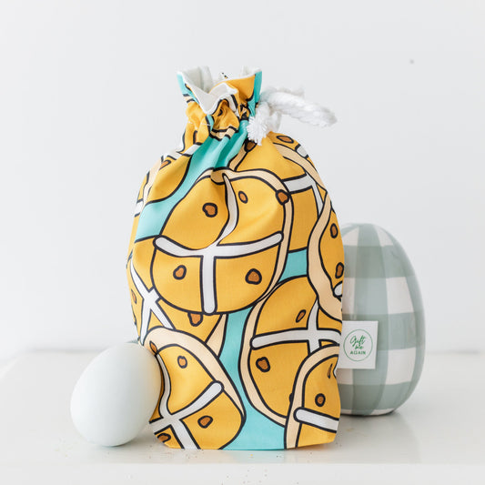 Hot Cross Buns Easter fabric gift bag