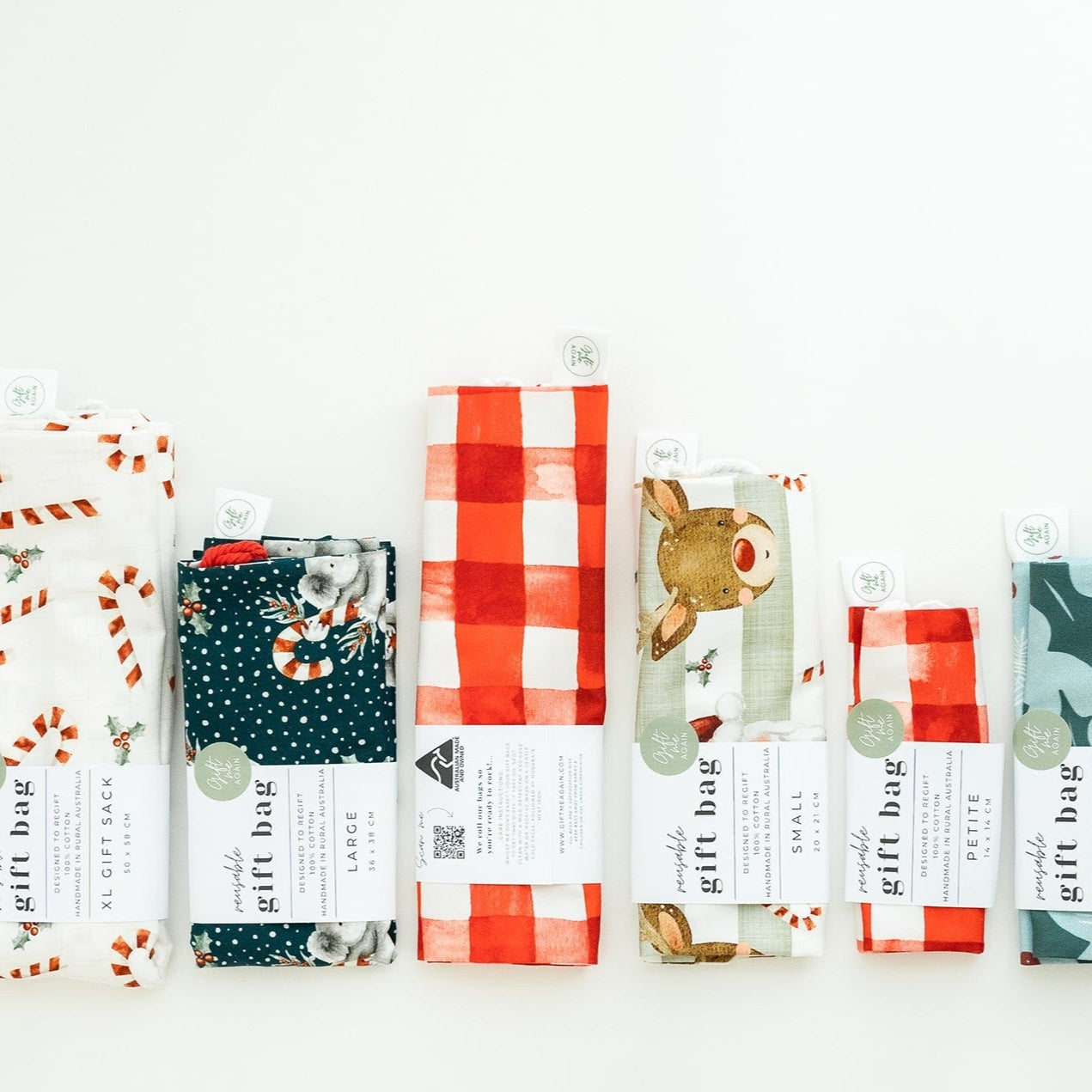 Christmas fabric gift bag bundle