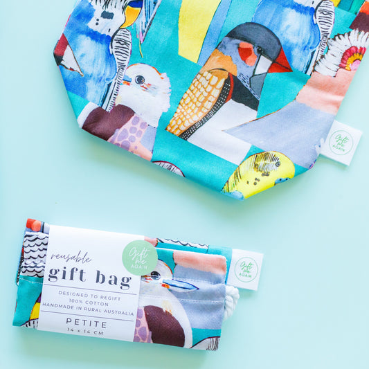Warlukurlangu Birdie Paradise fabric gift bag