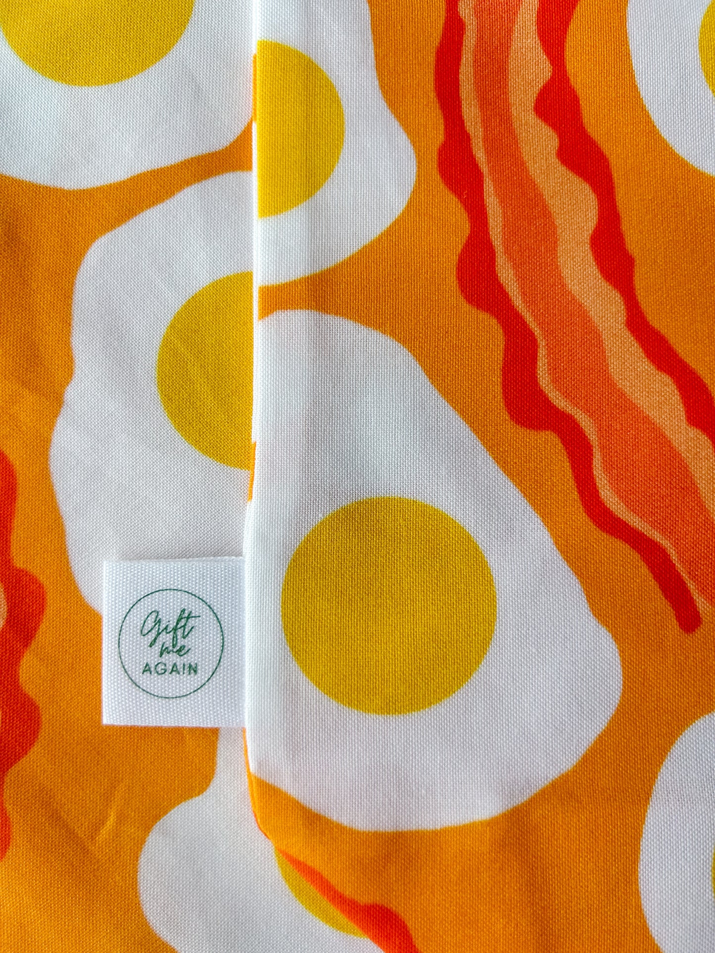 Bacon and Eggs fabric gift bag