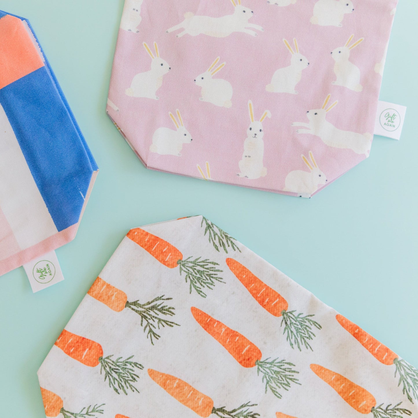 Lilac Bunnies Easter fabric gift bag