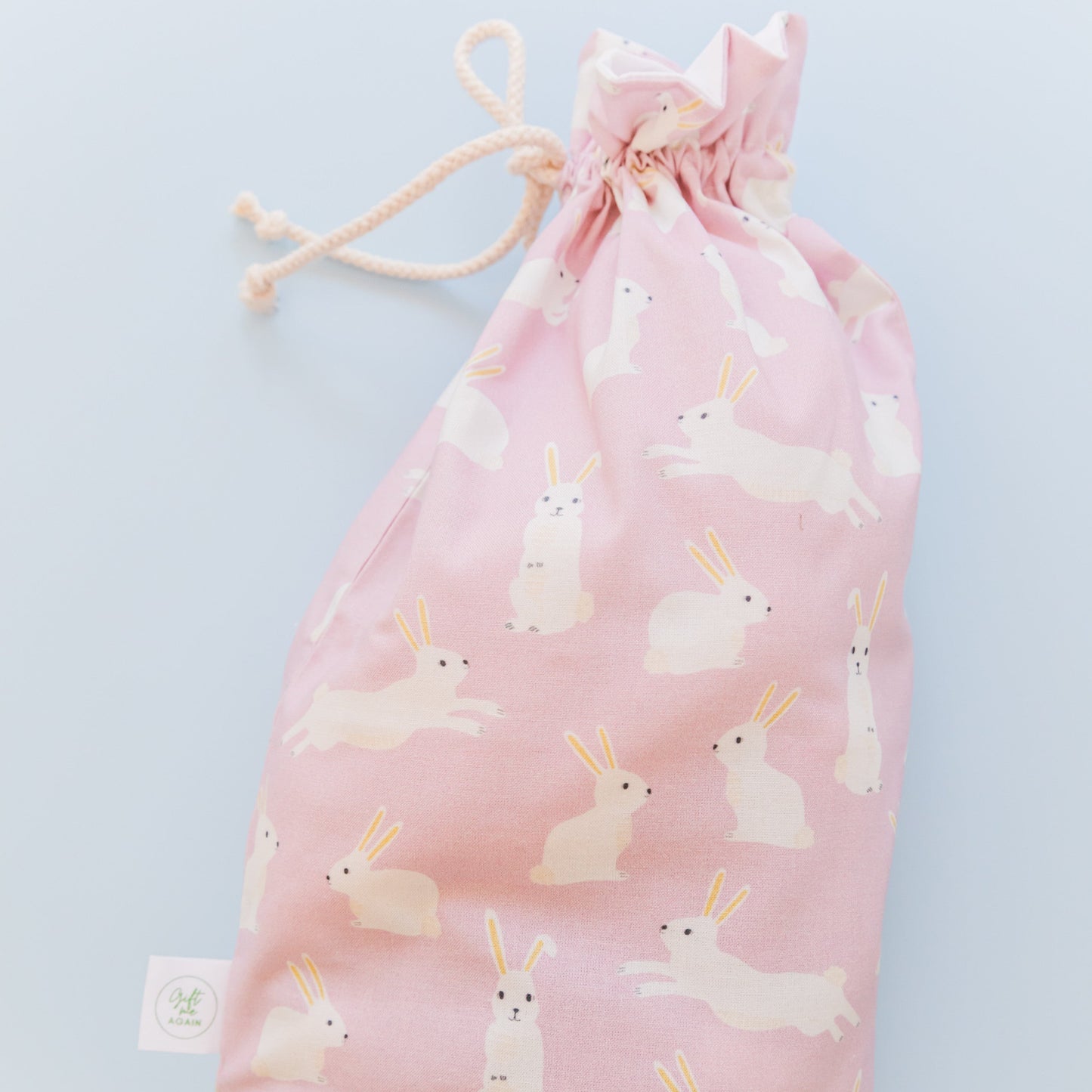 Lilac Bunnies Easter fabric gift bag
