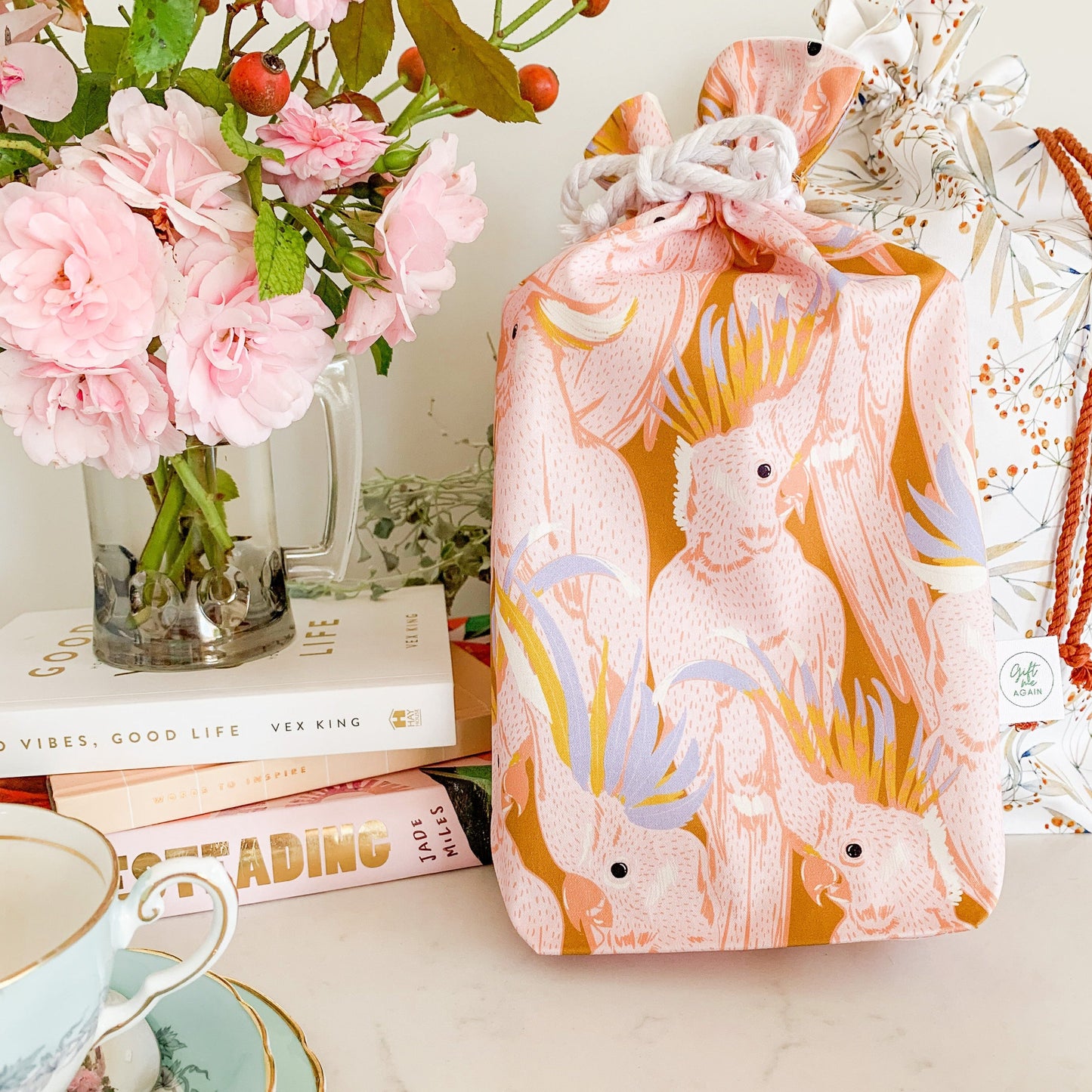 Cockatoo fabric gift bag