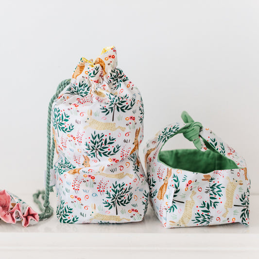 Field Bunnies Easter fabric gift bag
