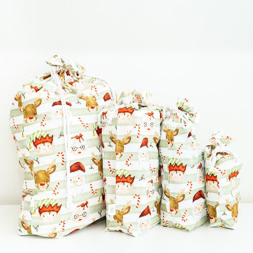 Christmas fabric gift bag bundle