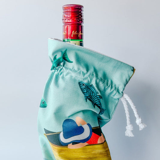 Gone Fishing fabric gift bag