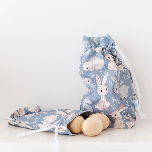 Grey Bunnies Easter gift bag