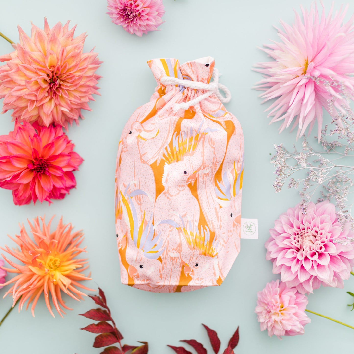 Cockatoo fabric gift bag