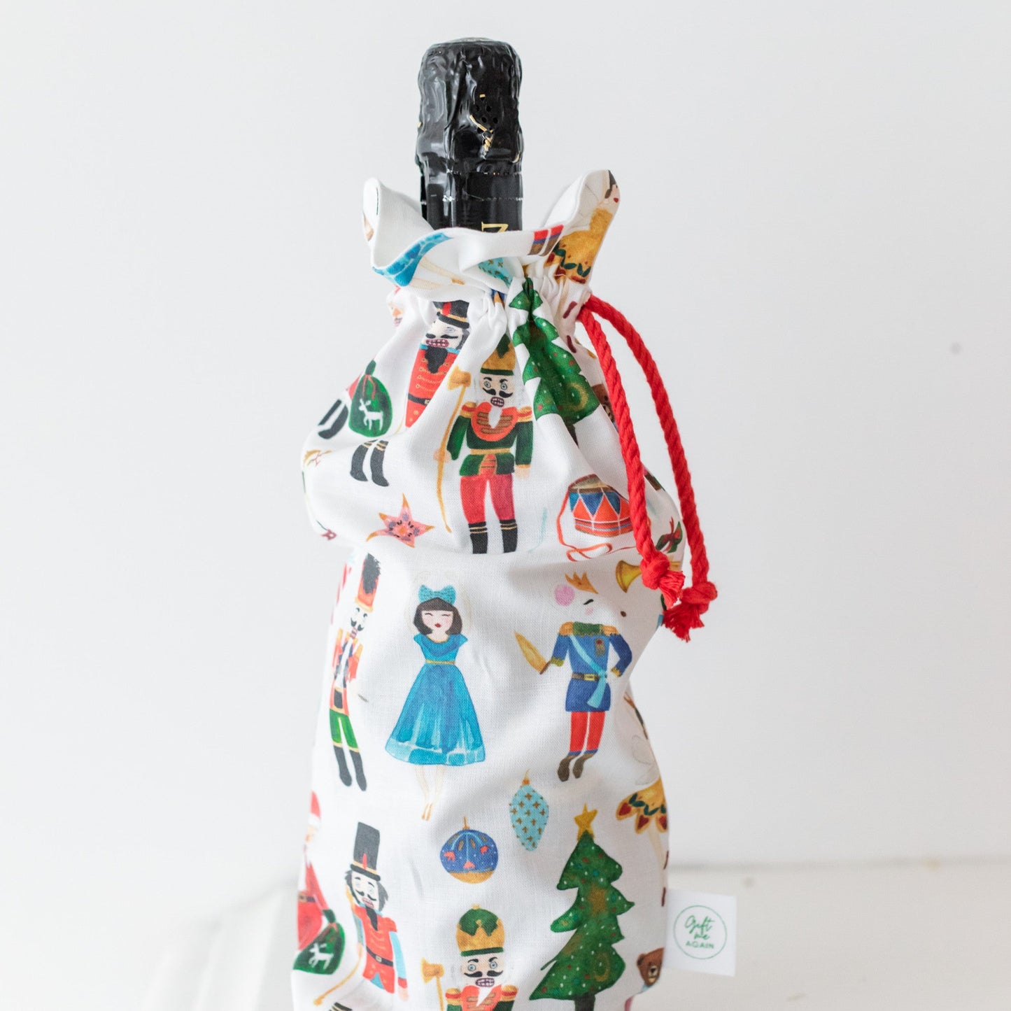 Nutcracker fabric gift bag
