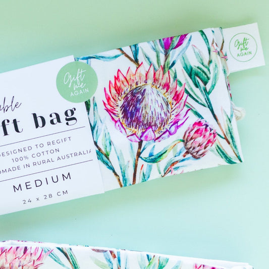 King Protea fabric gift bag