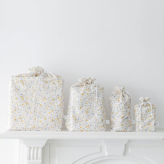 Festive Stars fabric gift bag