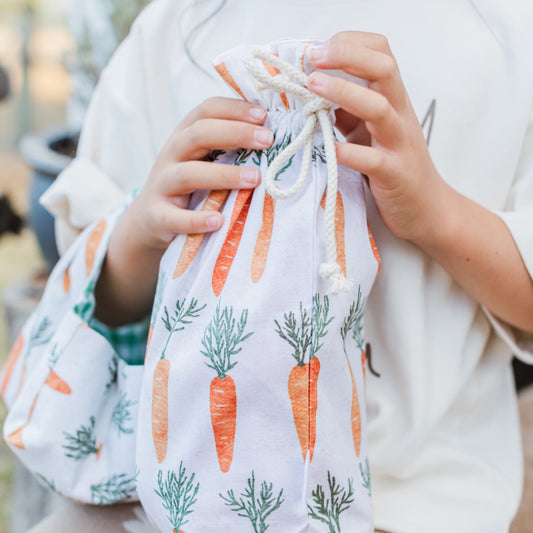Carrot Patch Easter fabric gift bag