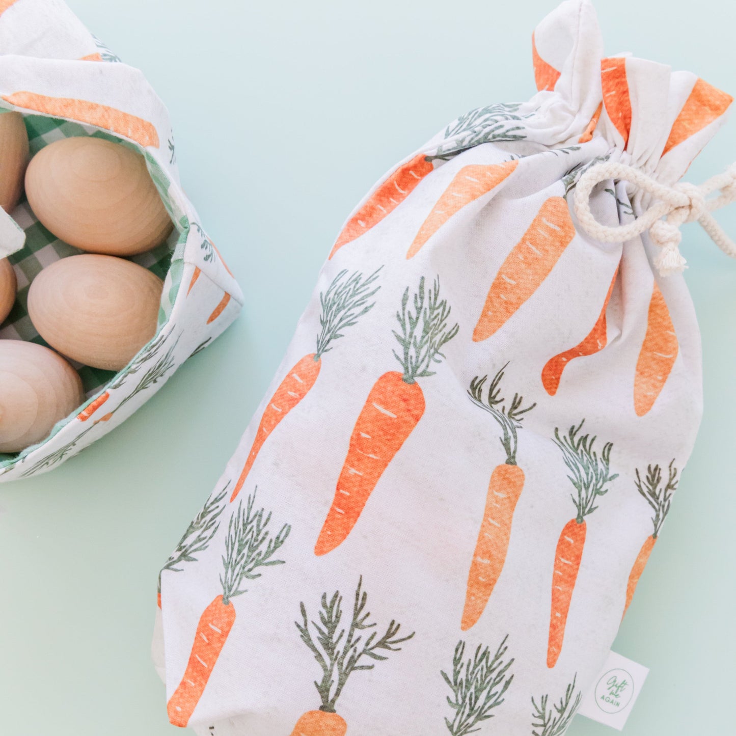 Carrot Patch Easter fabric gift bag