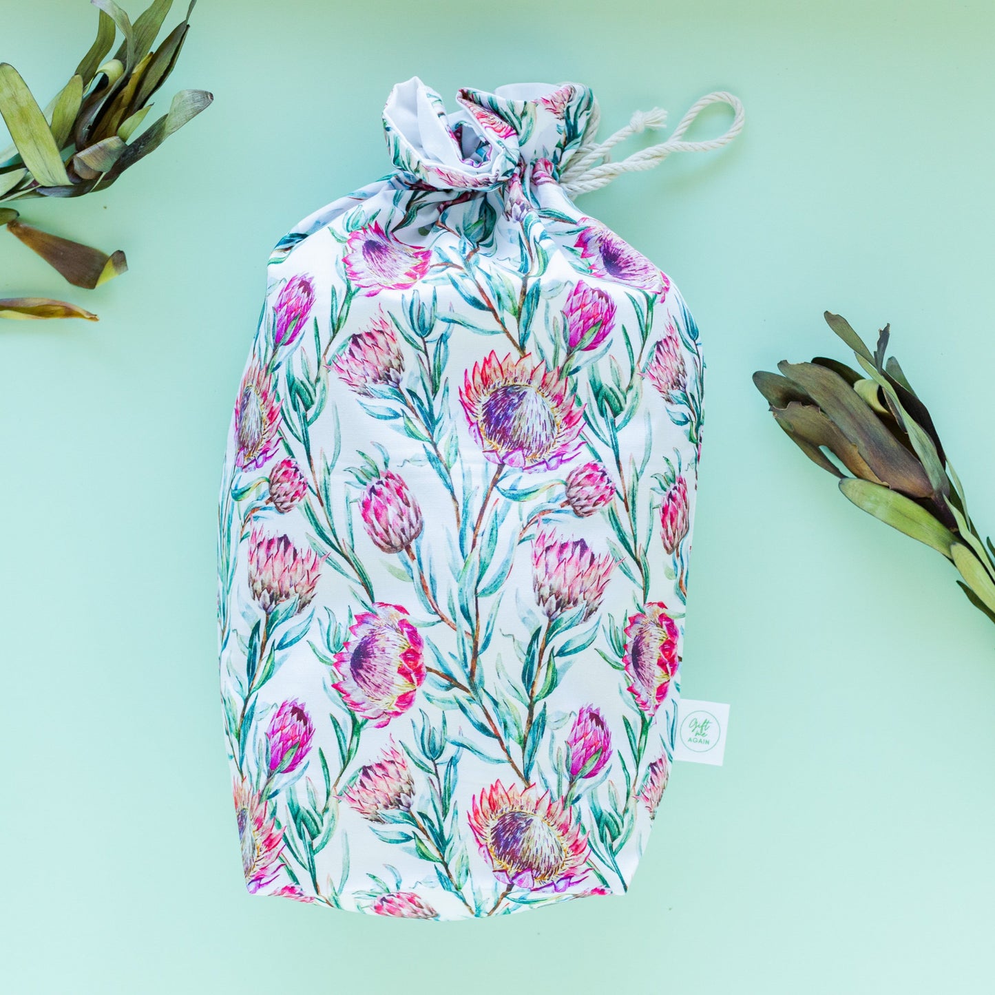 King Protea fabric gift bag