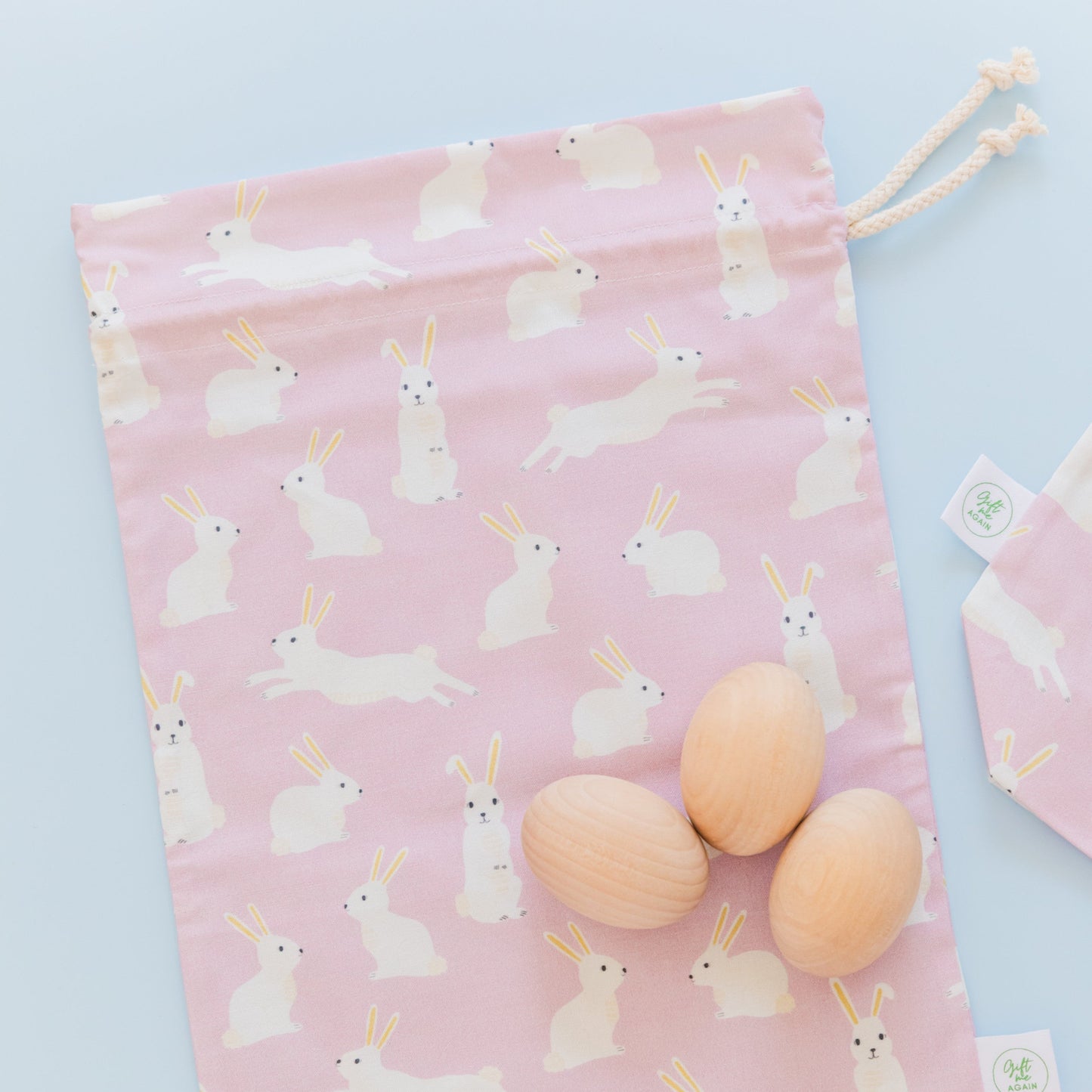 Lilac Bunnies Easter fabric gift bag