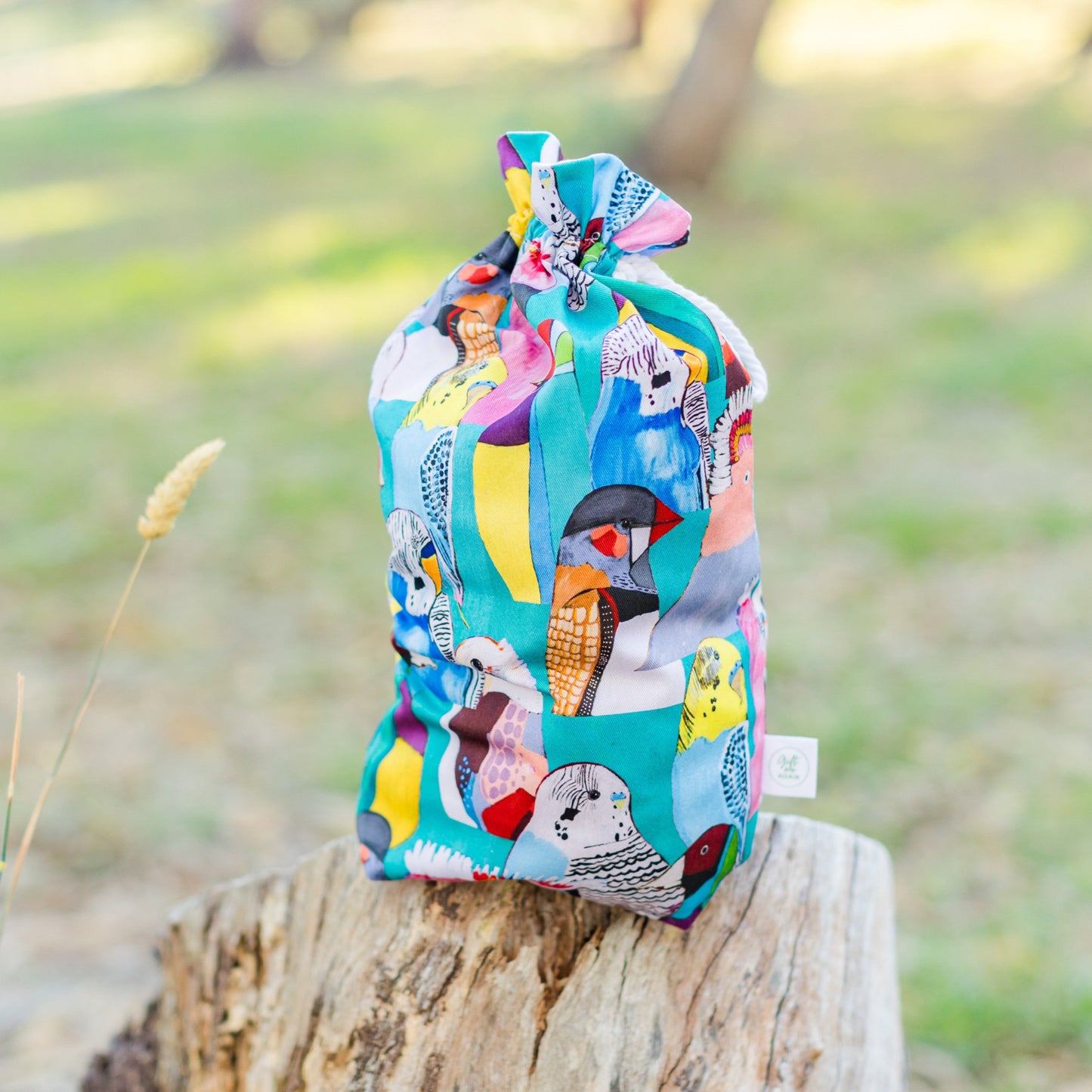 Warlukurlangu Birdie Paradise fabric gift bag
