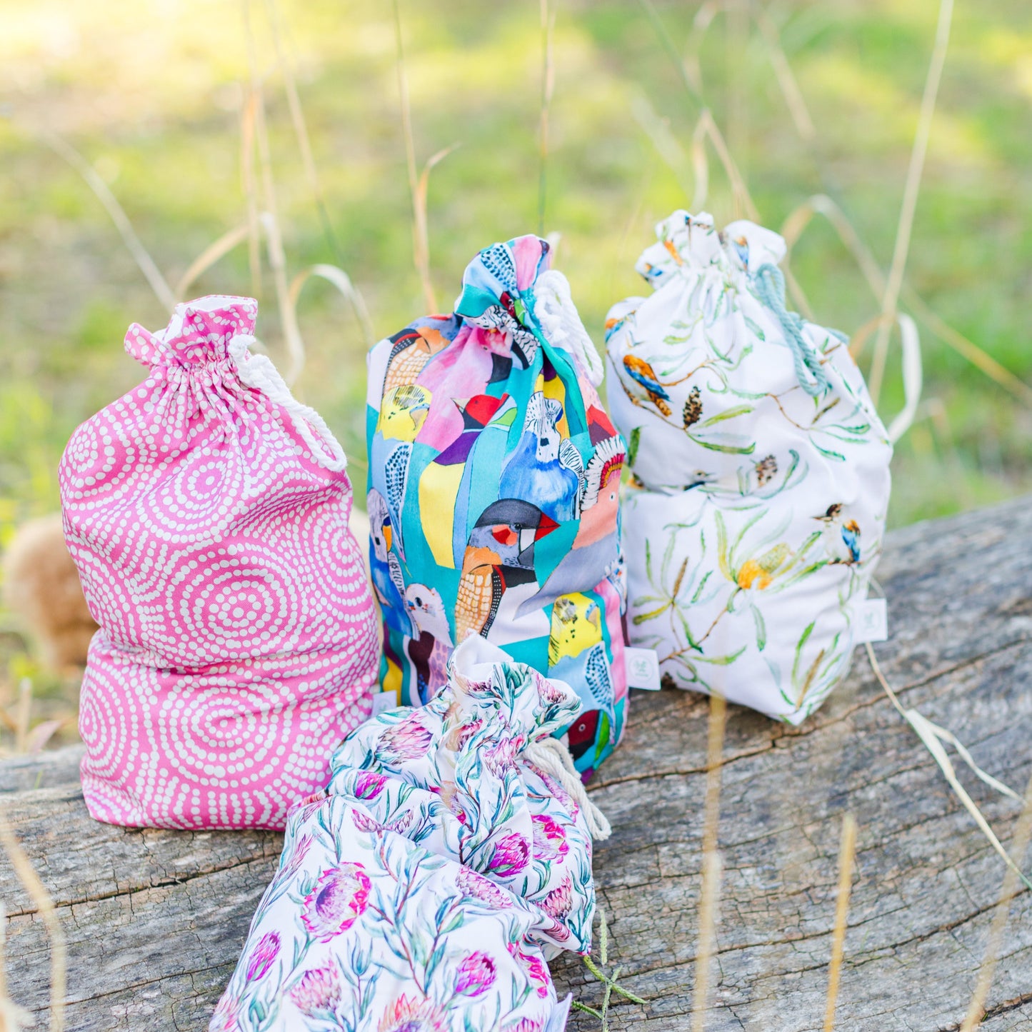 Warlukurlangu Vaughan Springs Dreaming fabric gift bag