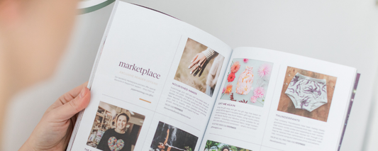 Picture of magazine spread with sustainable products.