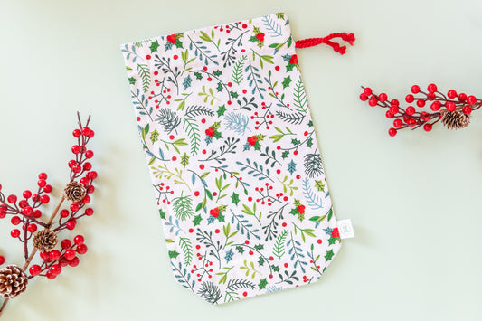 Christmas Garden Fabric Gift Bag