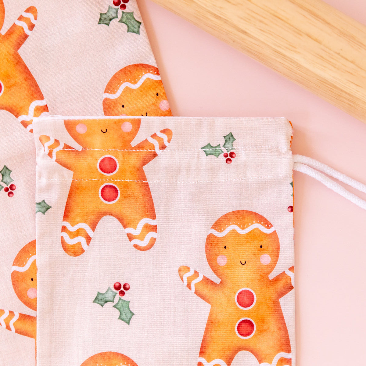 Gingerbread Christmas Fabric Gift Bag
