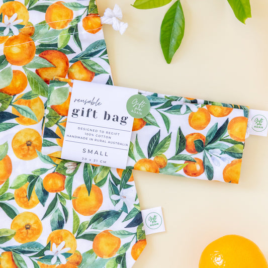 Orange Blossom Reusable Gift Bag