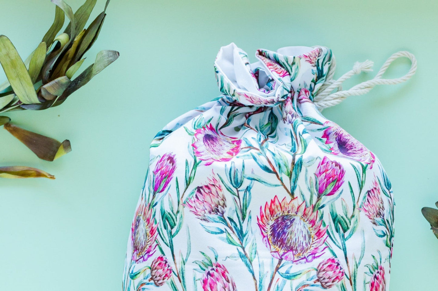 King Protea fabric gift bag