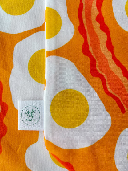 Bacon and Eggs fabric gift bag